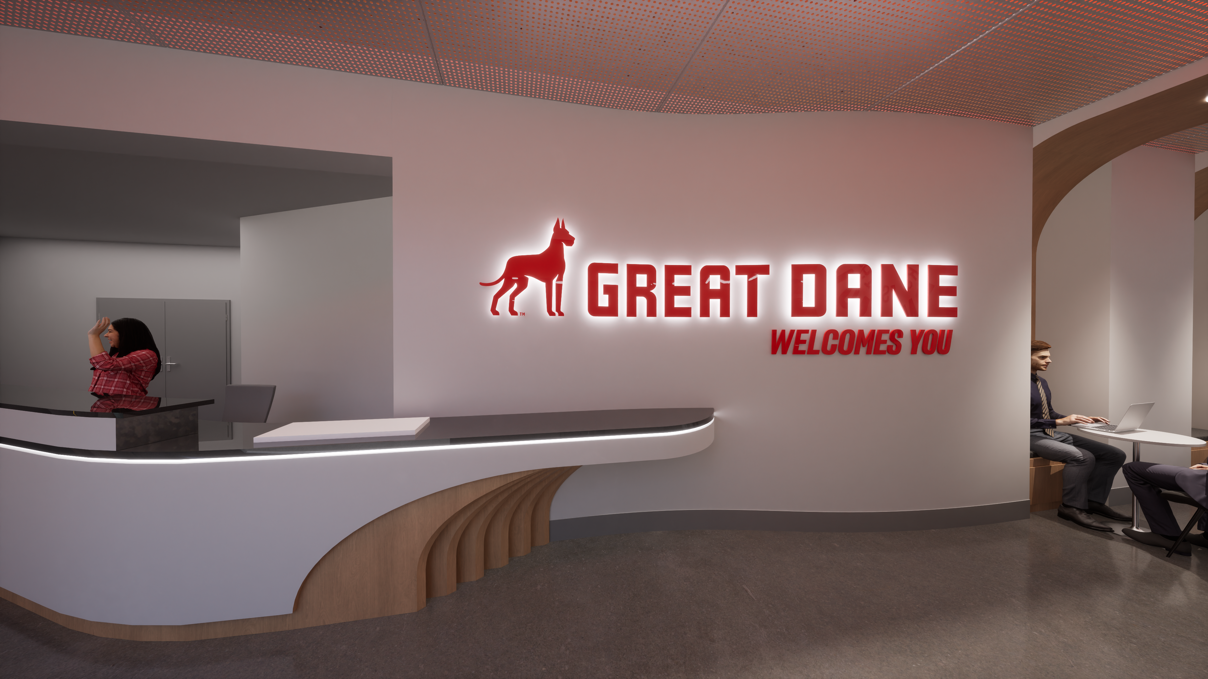 Great Dane — reception and welcome area